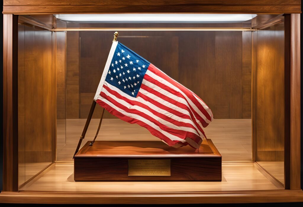 A flag display case